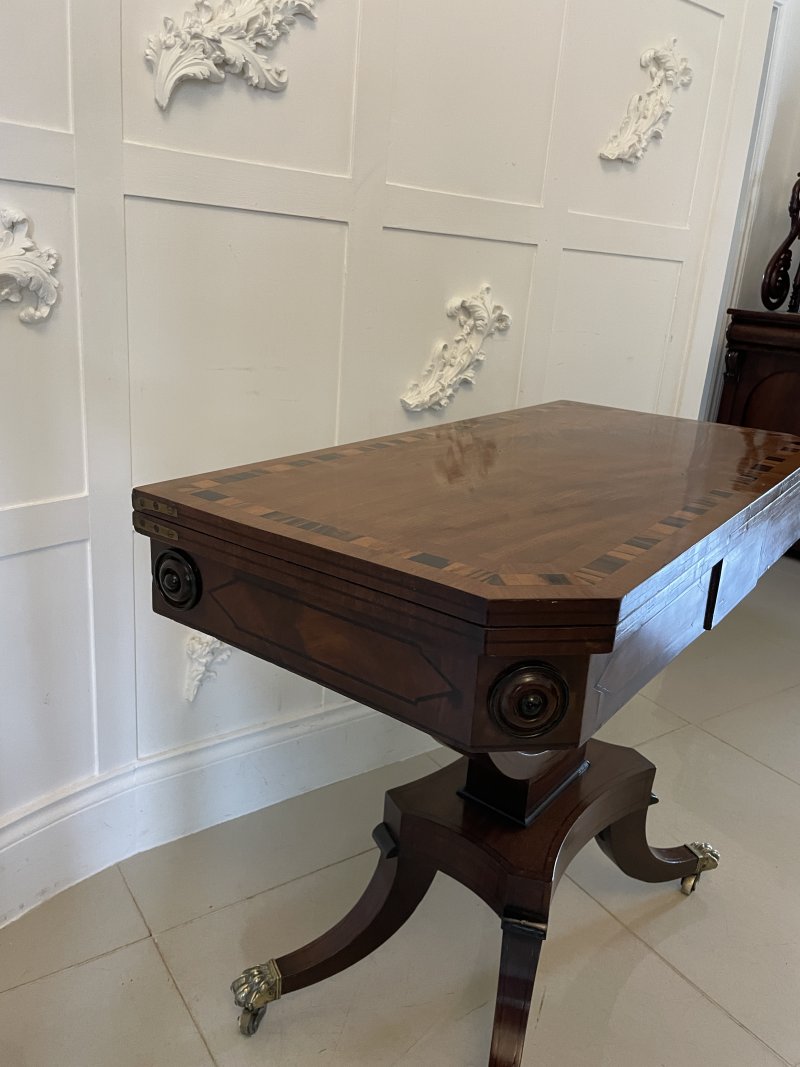 Outstanding Quality Antique Regency Mahogany Card/Console Table - Image 7